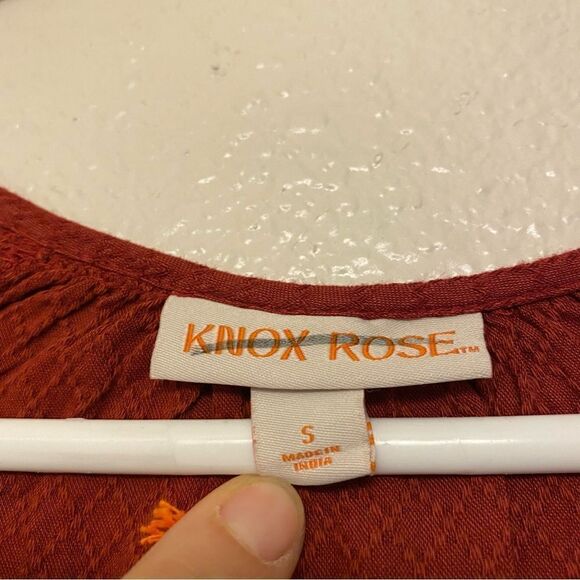 Knox rose red Balloon Long Sleeve Embroidered boho tassel oversized Dress -S - Picture 7 of 13